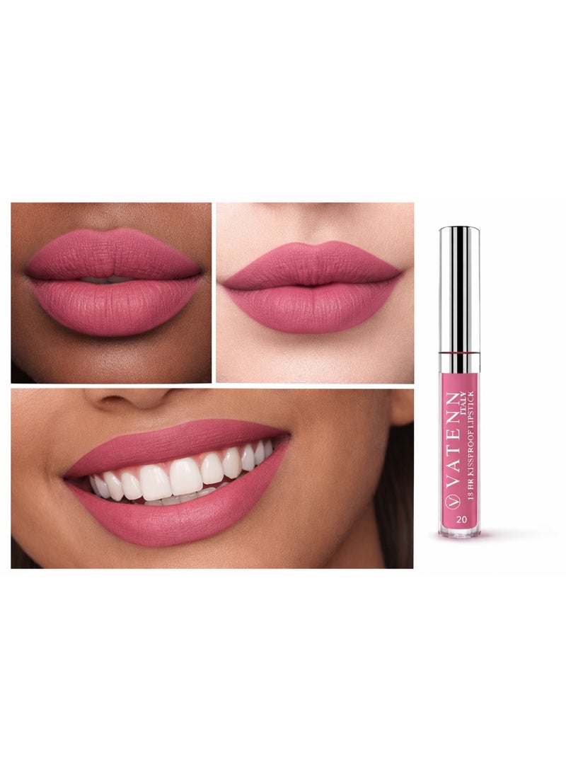 VATENN ITALY 18 Hr Kissproof Lipstick 20 Matte liquid lipstick, Lead-Free ,No Dry Feel, Weightless Feel, Vinyl Ink Kissproof /Lip Lingerie Transfer-Proof, All Day Wear. - Image 3